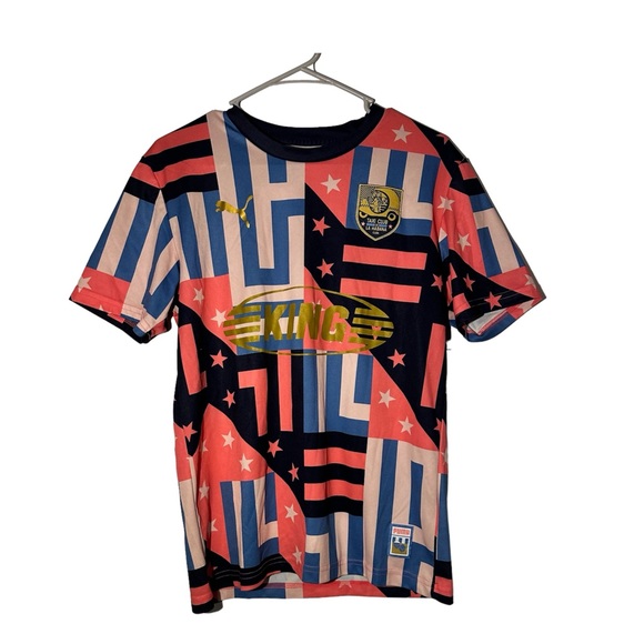 Puma Jersey Men’s Small Taxi Club De La Cabana Soccer Jersey Abstract #7 - Picture 1 of 7
